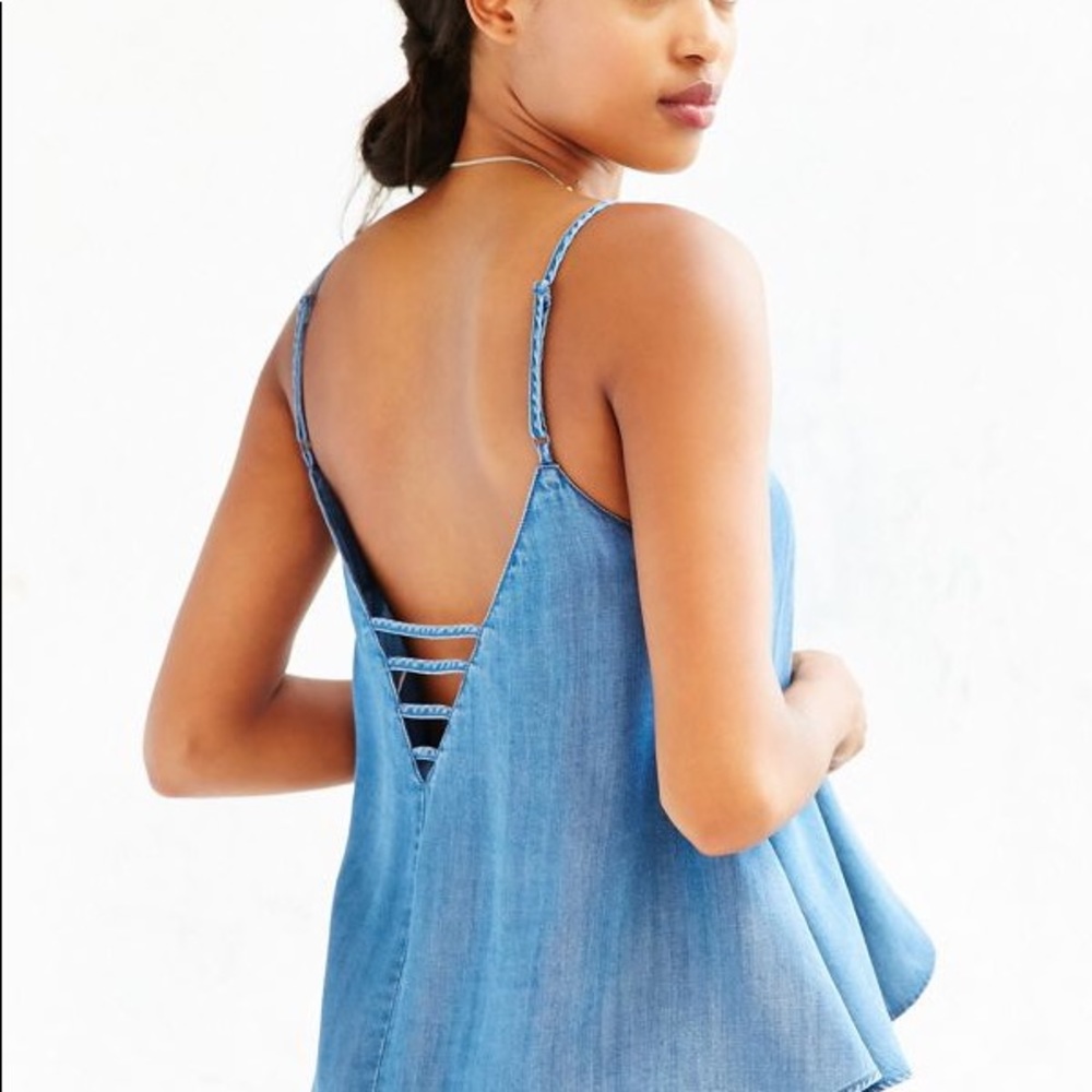 BDG Denim Chambray Cami with Low-Back